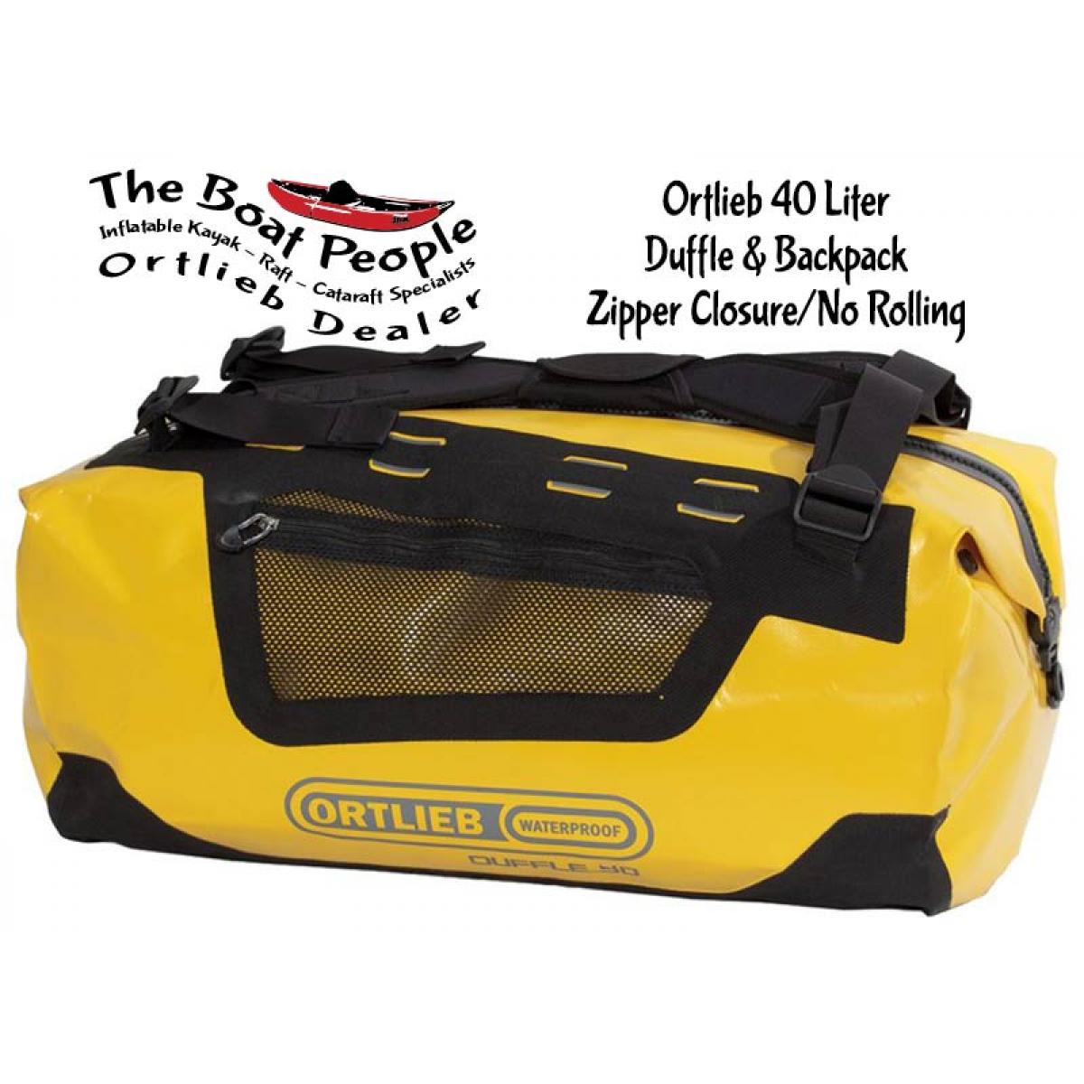 Ortlieb Dry Duffle 40 Liter. Also can be backpack